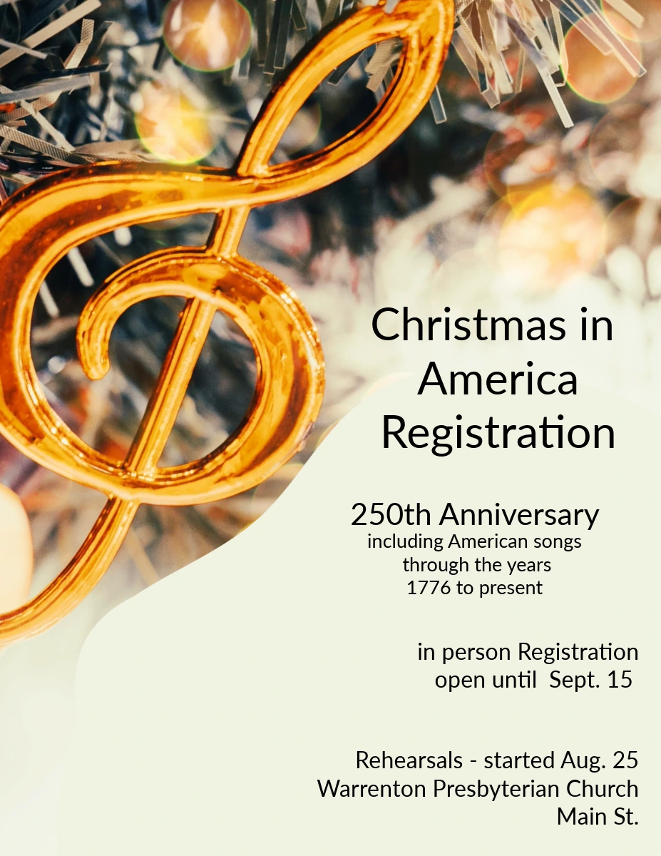 Registration poster for the 2026 Christmas in Music concert